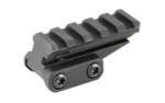 UNITY FAST ACCESSORY RISER BLACK, black angled view with top rail slots and two side screws