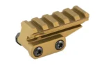 UNITY FAST ACCESSORY RISER FDE, tan three-quarter view with rail slots and two side screws