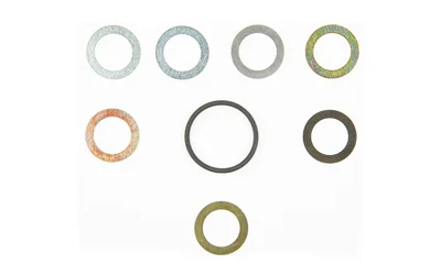 WILSON SHIM KIT RT MB WHISPER assorted metallic ring shims in top view