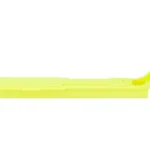 RAVEN TOP STOP URG COVER, bright yellow side view with raised hooked end
