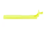 RAVEN TOP STOP URG COVER, bright yellow side view with raised hooked end