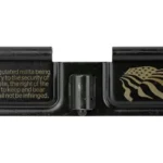 Battle Arms Development BAD DUST COVER - 2ND AMENDMENT black open dust cover with gold flag and text