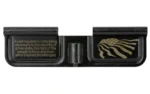 Battle Arms Development BAD DUST COVER - 2ND AMENDMENT black open dust cover with gold flag and text