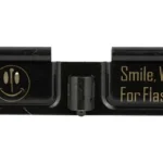 Battle Arms Development BAD DUST COVER - WAIT FOR THE FLASH black open cover with smiley and gold text