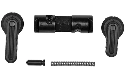 Battle Arms Development BAD BAD-ASS PRO AMBI SFTY SLCT 15-22, black levers and hardware laid out
