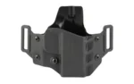 CRUCIAL COVERT OWB FOR HK CC9 BLK black molded holster, front view with two belt loops