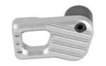 Battle Arms Development BAD EMMR MAG RELEASE LARGE clear anodized, front view with ridged face