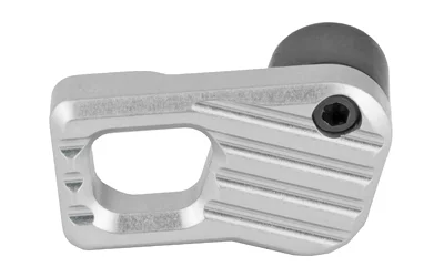 Battle Arms Development BAD EMMR MAG RELEASE LARGE clear anodized, front view with ridged face