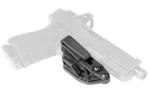 RAVEN VANGUARD 2 FOR GLK FULL SZ BLK black trigger holster with belt clip, angled side view