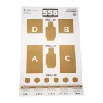 ACTION TGT 556 TRNG LAB CRM, cream training target with lettered blocks and silhouettes