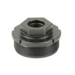 KGM DTA HUB 1.375X24 TO 1/2X28 TI gray angled view with hexagonal top and visible threading