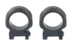 DNZ FRDM RPR 2PC RAIL MOUNT MED 30MM, black two-piece rings in front view