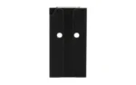 DNZ PLATE FOR GLOCK MOS AIMPOINT, black rectangular plate in top view with two mounting holes