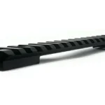 DNZ BROWNING BAR PICATINNY RAIL, black slotted rail in low angled top view