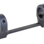 DNZ GM RPR X BOLT 2 LA HIGH 1" BLK, black one-piece two-ring scope mount in angled view