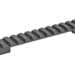 DNZ REM 700 LA PICATINNY RAIL black angled top view with mounting slots and holes