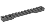 DNZ TIKKA T3 -T3X PICATINNY RAIL black angled top view with mounting slots and holes