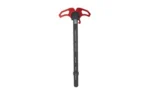 ARMASPEC VICTORY CHARGING HANDLE RED top view with black shaft and red handles