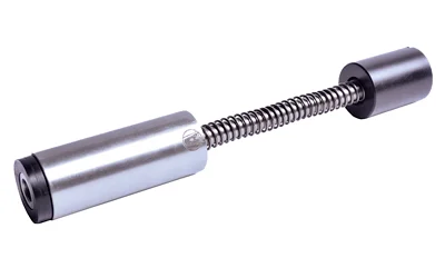 ARMASPEC SOUND MIT BUFFER AR10 GEN3 silver and black buffer assembly with exposed spring, angled view