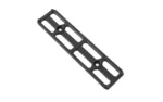 ARMASPEC M-LOK TO ARCA RAIL 6 BLK black rail, angled top view with elongated slots