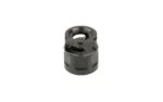 ARMASPEC PAWN MICRO COMPENSATOR black, angled top view with side ports and central opening