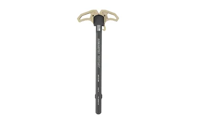 ARMASPEC VICTORY charging handle, black and FDE top view with wide curved dual latches