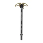 ARMASPEC VICTORY AR10 charging handle, black and FDE top view with curved dual latches