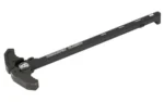 ARMASPEC CLASSIC CHRG HNDL AR10 BLK, black charging handle in angled top view with dual latches