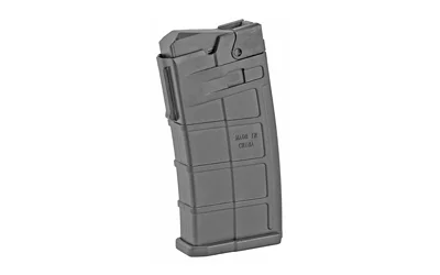 primary-14834 JTS M12AR magazine black, angled side view with straight body and molded panels