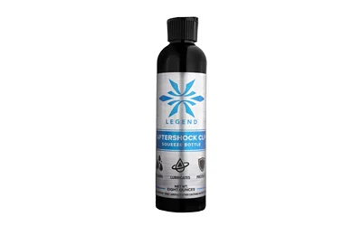 Legend Aftershock CLP black squeeze bottle, front view with blue and white label