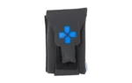 BL Force TKN Nano V2 black belt mount pouch, front view with blue cross emblem