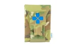 BL Force TKN Nano V2 multicam pouch, front view with blue medical symbol and belt mount