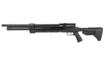 JTS AIRACUDA PRS MAX black rifle, right-side view with long barrel, pistol grip and adjustable stock