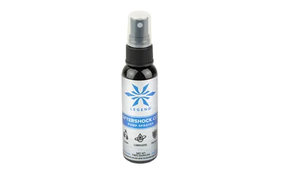 primary-14875 Legend Aftershock CLP PMP SPRY 2OZ bottle, front view with black spray cap and white label