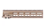 GEISSELE 10.5-inch SPR MOD MK8 MLOK DDC tan left-side view with top rail and slotted handguard