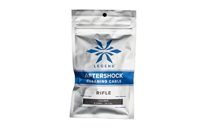 Legend Aftershock cleaning cable in silver resealable retail pouch, front view