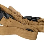 LEGEND PEGASUS SNGL BUNGEE SLING, tan sling with black buckles and gathered bungee section