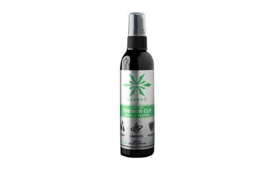 LEGEND TREMOR SCENTED CLP pump spray, tall black bottle with clear cap, front view