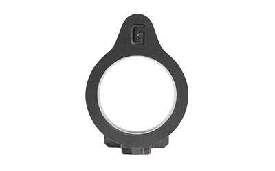 primary-14912 GEISSELE SUPER GAS BLOCK, black front view with circular opening and lower mounting screws