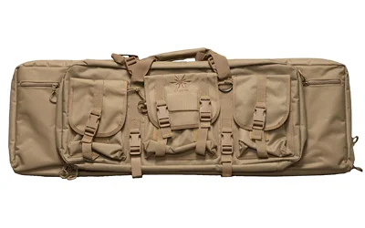 LEGEND PHOENIX TAC RIFLE CS desert tan case front view with handles, straps and exterior pockets
