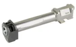 RADIAN AFTRBRNR RJ FOR G19 G3 BK/GRY silver barrel with black compensator, angled side view