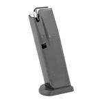 BERSA THUN 380 magazine, angled front view in matte gray with black extended base