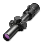 Burris RT-6 Rifle Scope, matte black angled view with adjustment turrets and purple-tinted lens
