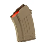 Global Ordnance GO MAG AK47 10RD STEEL 762X39 FDE tan curved magazine, angled side view