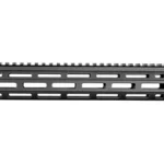 Mission First Tactical MFT EXT DUTY FREE FLT RL MLOK, black side view with top rail and slots