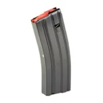Global Ordnance GO MAG AR black extended curved steel magazine, angled side view