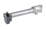 Radian Afterburner Ramjet for G17 G5, angled view of silver barrel with black compensator