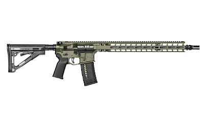 RADIAN MODEL 1 18-inch 6MM ARC ODG rifle, right-side view with green handguard and black stock