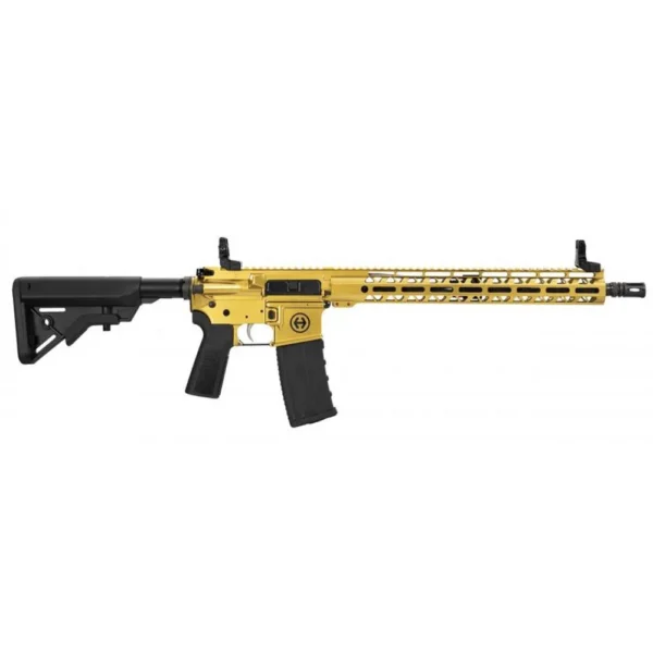 MKS SUPPLY LLC Hi-Point HP-15 Rifle, left-side view with gold receiver and handguard
