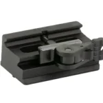 American Defense Mfg. AM DEF ARCA TO PICATINNY TRIPOD black adapter, angled top view with lever